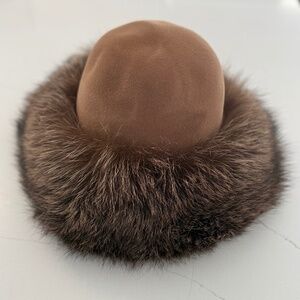 Patricia Underwood Brown Fox Trim Winter Ski Hat